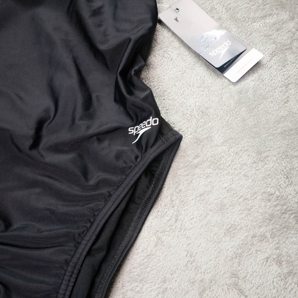 Speedo Women's 8/34 Black Swimsuit One Piece Prolt Super Pro Solid NWT - Picture 5 of 12